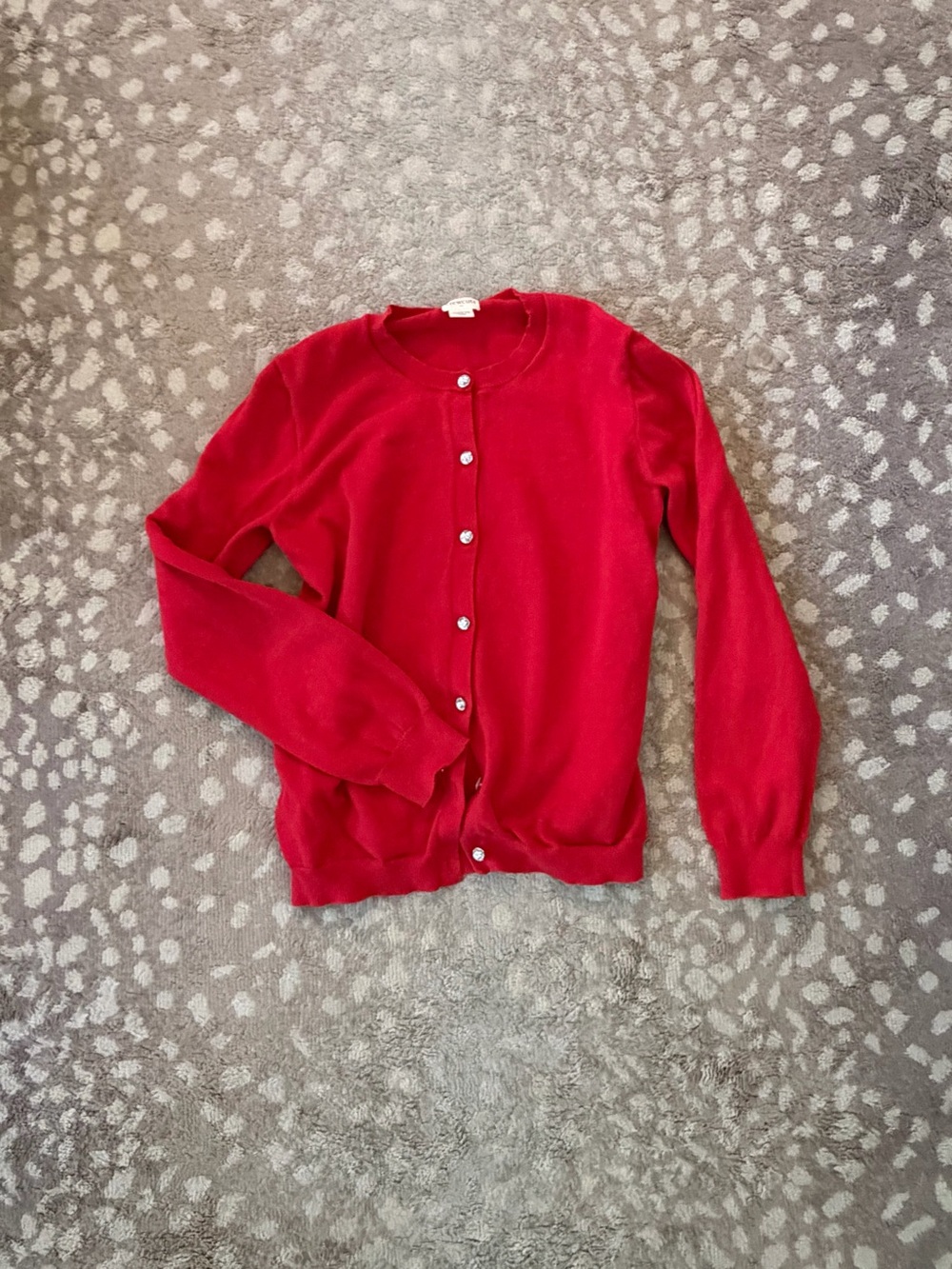 Crewcuts Cherry Red Pearl-Button Cardigan